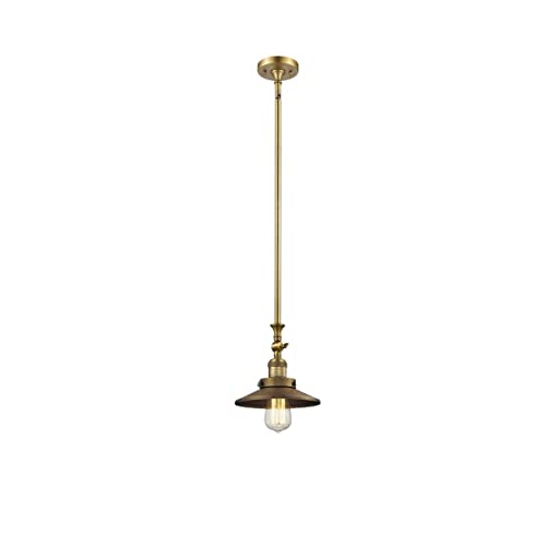 Innovations 206-BB-M4 Railroad 1 Light Mini Pendant Part of The Franklin Restoration Collection, Brushed Brass