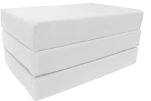 Load image into Gallery viewer, D&amp;D Futon Furniture White Twin Size Shikibuton Trifold Foam Beds 6x39x75, High Density Foam 1.8, Floor Foam Folding Mats.
