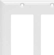 Load image into Gallery viewer, Power Gear Double Rocker Switch Wallplate, White, Unbreakable Nylon, Screws Included, UL Listed, 40023
