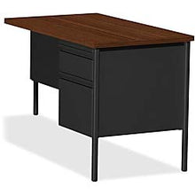 Load image into Gallery viewer, Lorell Single Right Pedestal Desk, 42 by 24 by 29-1/2-Inch, Black Walnut
