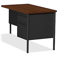 Lorell Single Right Pedestal Desk, 42 by 24 by 29-1/2-Inch, Black Walnut