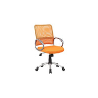 Boss Office Products Mesh Back Task Chair with Pewter Finish in Orange