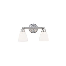 Load image into Gallery viewer, Trans Globe CB-3356 BN Bel-Air Traditional Circle Bath Bar Light, Brushed Nickel Housing, Frosted Glass Shade, 2 Lamps, 100 W Medium
