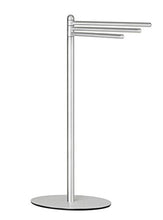 Load image into Gallery viewer, Cortesi Home Noli Contemporary 3 Swing Arm Towel Stand, Brushed Aluminum
