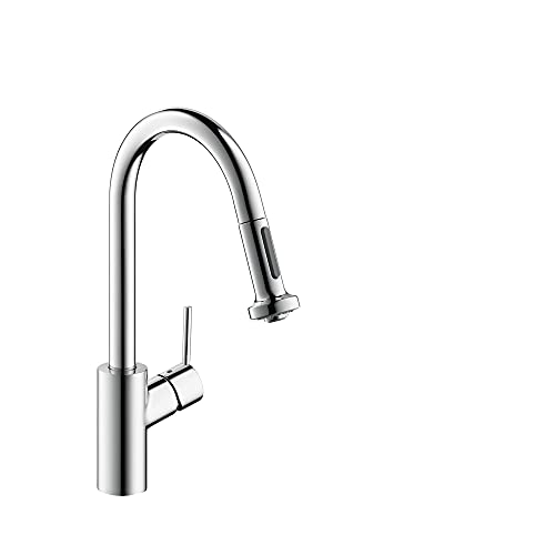 hansgrohe Talis S Easy Install Kitchen Faucet 1-Handle 16-inch Tall Pull Down Sprayer Magnetic Docking Spray Head Wide Reach in Chrome, 14877001