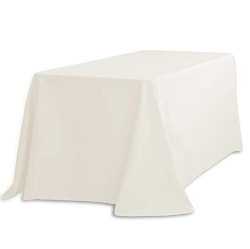 LinenTablecloth 90 x 132 in. Rectangular Polyester Tablecloth Ivory