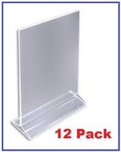 Load image into Gallery viewer, ChefLand 5&quot; X 7&quot; Acrylic Sign Holder/Clear Table Card Display/Plastic Upright Menu Ad Frame (Pack of 12)
