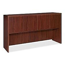 Load image into Gallery viewer, Lorell Hutch with Doors, 66 by 15 by 36-Inch, Mahogany
