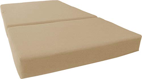 D&D Futon Furniture Tan Twin Size Shikibuton Trifold Foam Beds 6 x 39 x 75, 1.8 lbs high Density Foam, Folding Mattresses