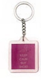 Keep Calm And Buy Shoes Pink Keyring