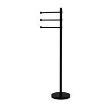 Load image into Gallery viewer, Allied Brass GLT-3-BKM 49 Inch 3 Pivoting Arms Towel Stand, Matte Black
