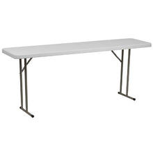 Load image into Gallery viewer, Offex 18&#39;&#39;W x 72&#39;&#39;L Plastic Folding Training Table with Blow Molded Top - Granite White

