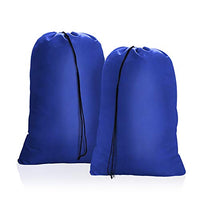 OTraki Heavy Duty Large Laundry Bag 28 x 45inch [2 Pack] XL Drawstring Travel Organizer Bags Camp Home College Dorm Tear Resistant Dirty Clothes Big Storage Bag, Three Loads of Clothes Blue
