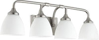 Quorum 5059-4-65 Transitional Four Light Vanity from Enclave Collection in Pewter, Nickel, Silver Finish,