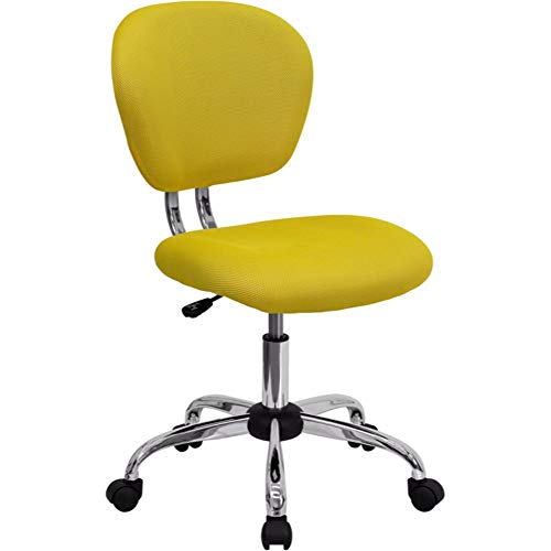 Offex Mid Back Yellow Mesh Task Chair with Chrome Base