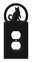 SWEN Products Cat Wall Plate Cover (Single Outlet, Black)