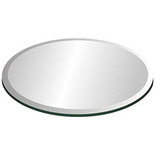 Load image into Gallery viewer, 22&quot; Round Clear Tempered Glass Table Top 1/2&quot; Thick 1&quot; Beveled Edge
