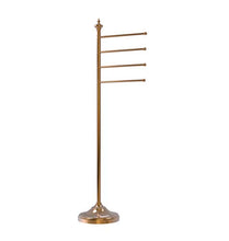 Load image into Gallery viewer, Allied Brass TS-4L-BBR Floor 4 Pivoting Swing Arm Holder Towel Stand, Brushed Bronze

