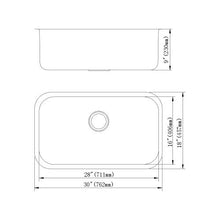 Load image into Gallery viewer, 30&quot;x18&quot;x9&quot; Inch Undermount Single Bowl 18 Gauge Kitchen Stainless Steel Sink 3 in 1 Set(Sink, Basket Strainer, Sink Grid)
