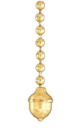 B&P Lamp Antique Style Acorn Pull Chain, Unfinised Brass