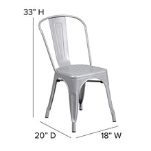 Load image into Gallery viewer, Flash Furniture Commercial Grade Silver Metal Indoor-Outdoor Stackable Chair
