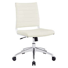 Load image into Gallery viewer, Modway Jive Ribbed Armless Mid Back Swivel Conference Chair In White
