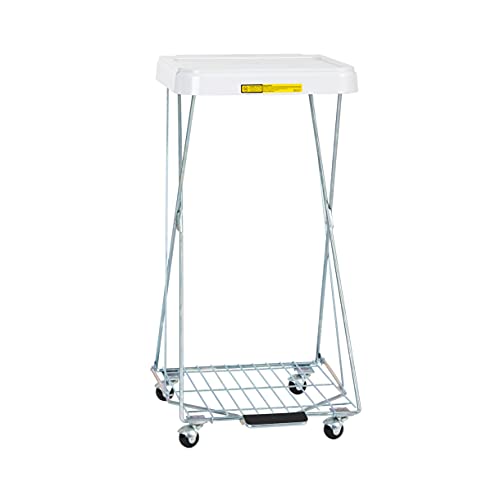 R&B Wire 697 Healthcare Rolling Wire Hamper Stand with Foot Pedal