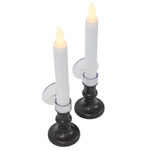 Load image into Gallery viewer, Mark Feldstein &amp; Associates Flameless Amber LED Taper Window Candle with Timer (Set of 2)
