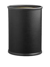 Load image into Gallery viewer, Kraftware Contempo Black 14&quot; Oval Waste Basket Black Bumper
