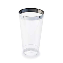 Load image into Gallery viewer, &quot; OCCASIONS&quot; 100 pcs Wedding Party Disposable Plastic tumblers Cups (10 Oz, Silver Rimmed Tumbler)
