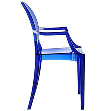 Load image into Gallery viewer, Modway EEI-121-BLU Casper Modern Acrylic Stacking Kitchen and Dining Room Arm Chair in Blue - Fully Assembled
