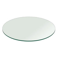 Fab Glass and Mirror Round Glass Table Top, 40 Inch, Clear
