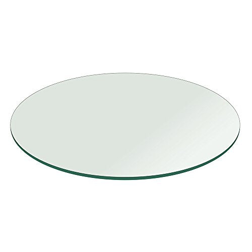 Fab Glass and Mirror Round Glass Table Top, 40 Inch, Clear