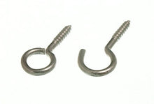 Load image into Gallery viewer, 5000 X Curtain Net Wire Screw in Frame Hooks &amp; Eyes Cp Chrome Plated
