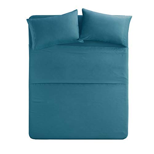 Comfort Spaces Ultra Soft Hypoallergenic Microfiber 6 Piece Set, Wrinkle Fade Resistant Sheets with Pillow Cases Bedding, Queen, Teal