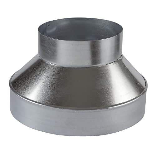 10 Inch to 6 Inch HVAC Duct Reducer & Increaser - 26 Gauge Galvanized Sheet Metal Ducting Connector for Airflow, Heating, Cooling, & Air Ventilation System Extra Strength and Fittings