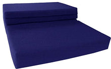 Load image into Gallery viewer, D&amp;D Futon Furniture Royal Blue Solid Twin Size Shikibuton Trifold Foam Beds 6 Thick x 39 W x 75 inches Long, 1.8 lbs high Density Resilient White Foam, Floor Foam Folding Mats.
