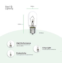 Load image into Gallery viewer, Sterl Lighting  40 Watt T8 E17 Appliance Bulb Intermediate Base for Oven or Microwave Tubular Indicator, 40W 120V Light Bulb Refrigerator 2.55Inch 320Lm Incandescent 2700K Warm White Clear  6 Pack
