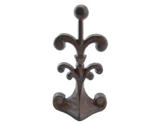 Load image into Gallery viewer, Fleur De Lis Cast Iron Door Stop | Decorative Door Stopper Wedge | with Padded Anti-Scratch Felt Bottom | Antique Vintage Design | Solid and Heavy Duty| 4x3.5x7.75&quot; | Brown by Comfify
