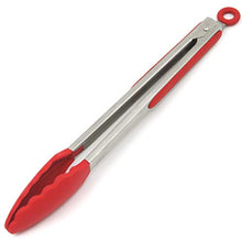 Load image into Gallery viewer, Chef Craft 13085 Premium Silicone Tongs, 12&quot;, Red

