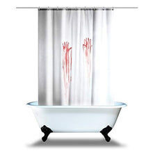 Load image into Gallery viewer, Shower curtain traces of bloody hands in blood
