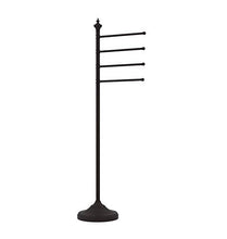 Load image into Gallery viewer, Allied Brass TS-4L-ORB Floor 4 Pivoting Swing Arm Holder Towel Stand, Oil Rubbed Bronze
