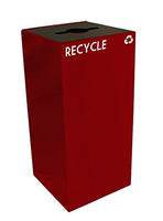Witt Industries 32GC04-SC GeoCube Recycling Receptacle with Combination Slot/Round Opening, Steel, 32 gal, Scarlet