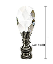 Load image into Gallery viewer, Swarovski Crystal Small Teardrop Nickel Base Lamp Finial 2.25&quot; h
