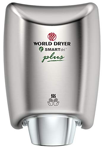 World Dryer SMARTdri Plus Hand Dryer, K-973P2, Brushed, Stainless Steel, 120V