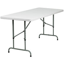 Load image into Gallery viewer, Offex 30&#39;&#39;W x 72&#39;&#39;L Height Adjustable Plastic Folding Table - Granite White
