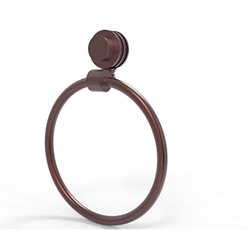Allied Brass 416D-CA Venus Collection Dotted Accent Towel Ring, Antique Copper