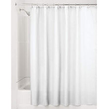 Load image into Gallery viewer, mDesign Long, Polyester/Cotton Blend Fabric Shower Curtain with Waffle Weave and Rust-Resistant Metal Grommets for Bathroom Showers and Bathtubs, 72&quot; x 84&quot; - White
