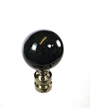 Load image into Gallery viewer, Ceramic 35mm Black Ball Nickel Base Finial 2&quot; h
