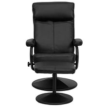 Load image into Gallery viewer, Offex OFX-86985-FF Contemporary Black Leather Recliner and Ottoman with Leather Wrapped Base
